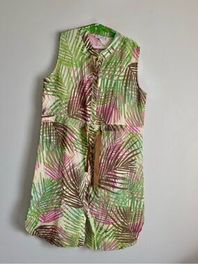 New Allegra Masetti Linen Button-Down Dress